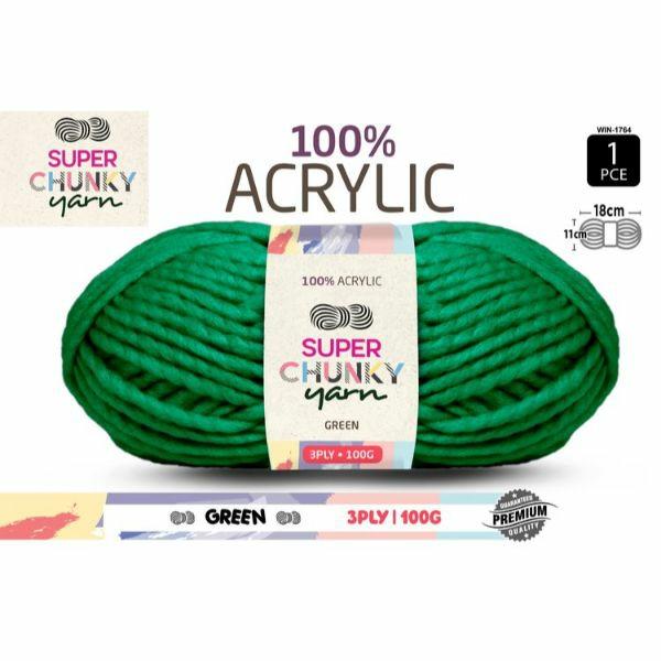 1 Pack Green Super Chunky Knitting Yarn – 100G  |   Wool & Yarn Arts & Craft Wool & Yarn