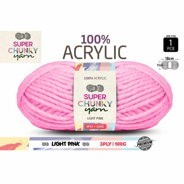 1 Pack Light Pink Super Chunky Knitting Yarn – 100G  |   Wool & Yarn Arts & Craft Wool & Yarn