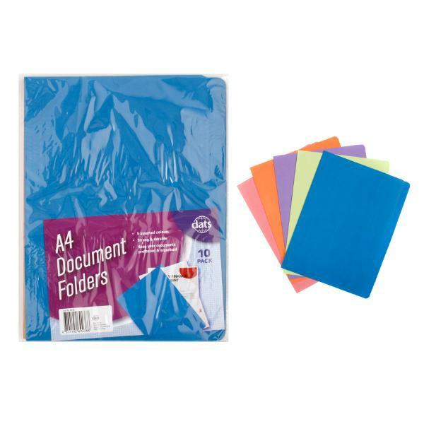 10 Pack A4 Document Folders  |   Exercise Books & Folders Arts & Craft Exercise Books & Folders