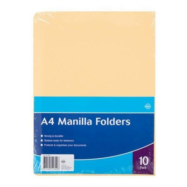 10 Pack A4 Manilla Folders  |   Exercise Books & Folders Arts & Craft Exercise Books & Folders