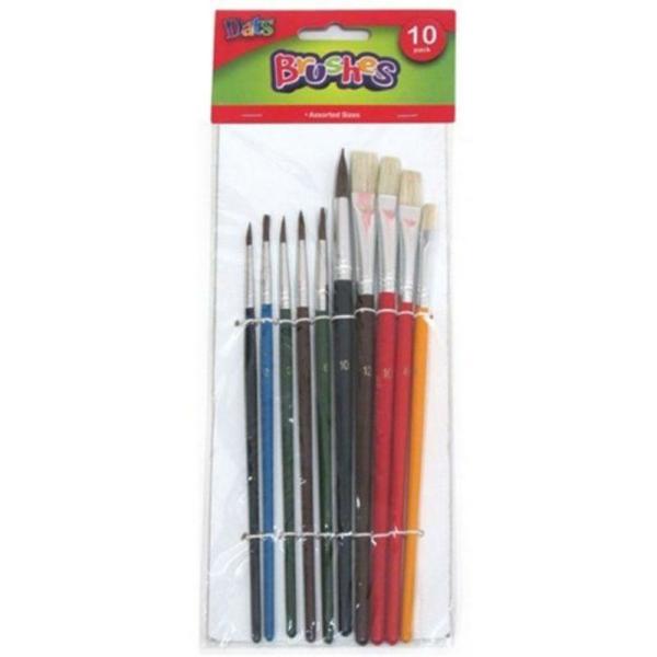 10 Pack Artist Paint Brush Set  |   Stationery Arts & Craft Stationery