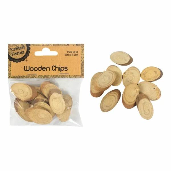 10 Pack Natural Colour Wooden Chips – 3Cm X 2Cm  |   Diy Craft Arts & Craft Brown