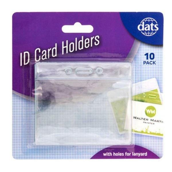 10 Pack Soft Horizontal Id Card Holders – 96Mm X 78Mm  |   Stationery Arts & Craft Stationery