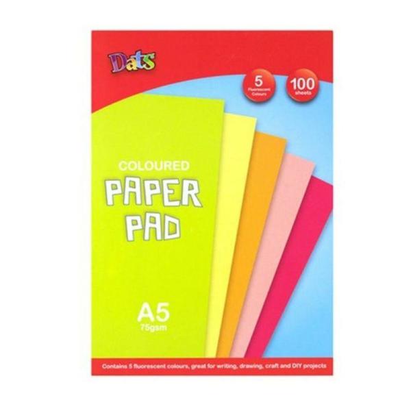 100 Pack A5 Bright Colour Paper Pad  |   Exercise Books & Folders Arts & Craft Exercise Books & Folders