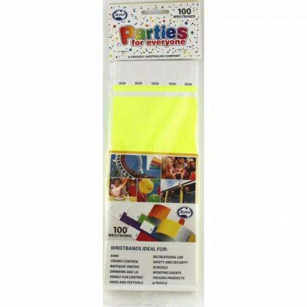 100 Pack Yellow Wristbands  |   Stationery Arts & Craft Stationery