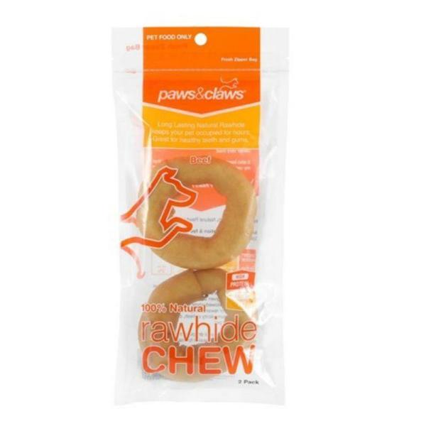 2 Pack Beef Rawhide Rings – 10Cm  |   Pet Toys Pet Supplies Brown