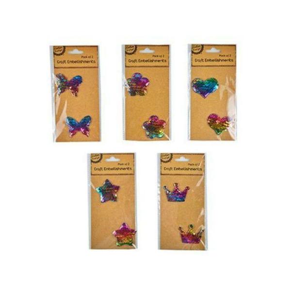 2 Pack Craft Sequin Embellishments – 5.5Cm  |   Stickers & Decorations Arts & Craft Assorted