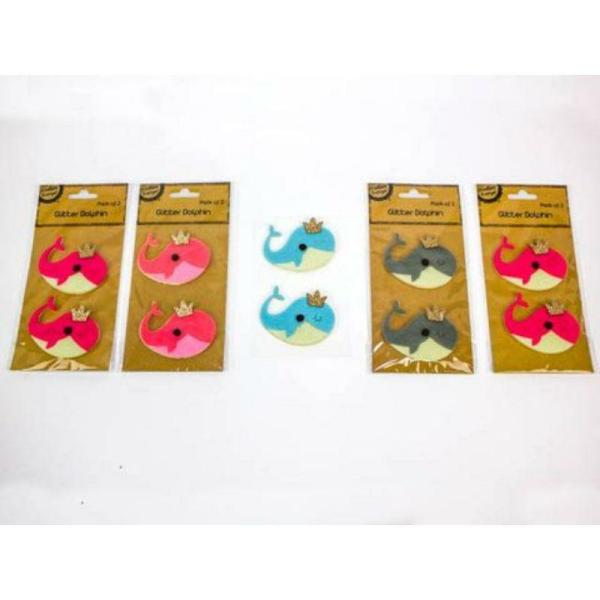 2 Pack Dolphin Decorations – 7Cm X 5.5Cm  |   Stickers & Decorations Arts & Craft Assorted