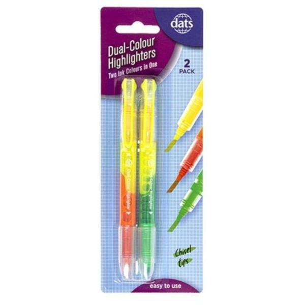 2 Pack Dual Colour Colour Highlighters  |   Stationery Arts & Craft Assorted