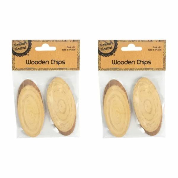 2 Pack Natural Colour Wooden Chips – 9Cm X 4.5Cm  |   Diy Craft Arts & Craft Diy Craft