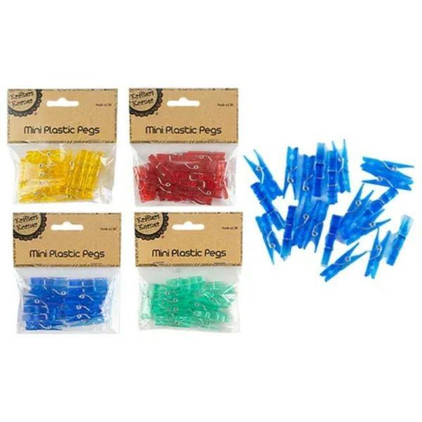 20 Pack Mini Craft Plastic Pegs  |   Stickers & Decorations Arts & Craft Brown