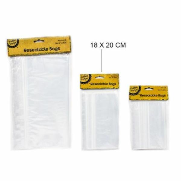 20 Pack Resealable Bags – 18Cm X 20Cm  |   Diy Craft Arts & Craft Assorted