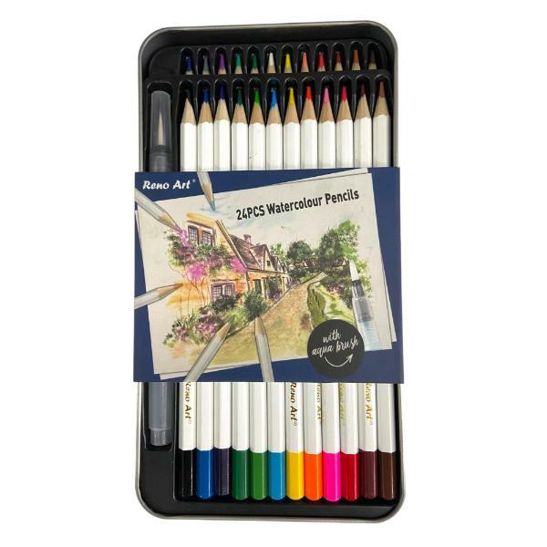 24 Pack Watercolour Pencil In Tin Box  |   Stationery Arts & Craft Stationery