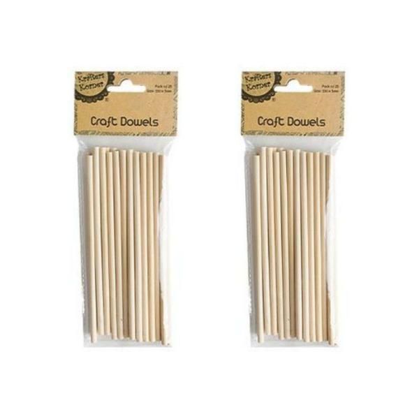 25 Pack Craft Dowels – 148Mm X 5Mm  |   Stickers & Decorations Arts & Craft Brown