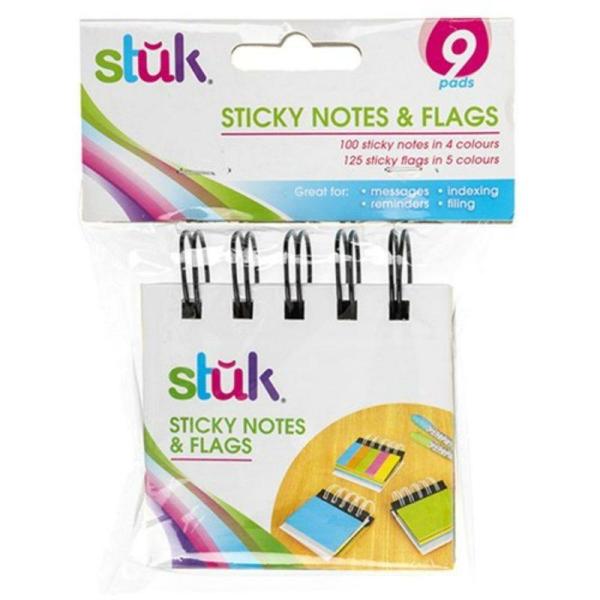 25 Sheets X 9 Pads Mixed Size Sticky Note With Spiral Covers  |   Stationery Arts & Craft Stationery