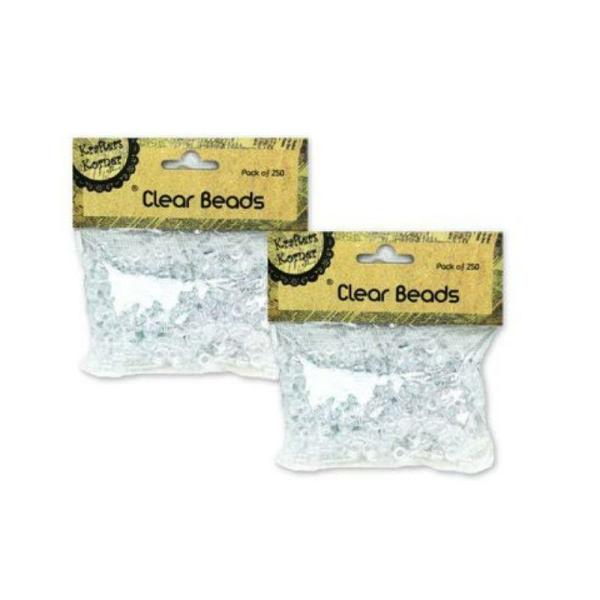 250 Pack Clear Beads  |   Stickers & Decorations Arts & Craft Clear