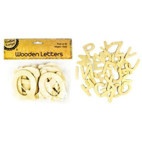 26 Wooden Alphabet Letters – 7.5Cm X 0.2Cm  |   Stickers & Decorations Arts & Craft Stickers & Decorations