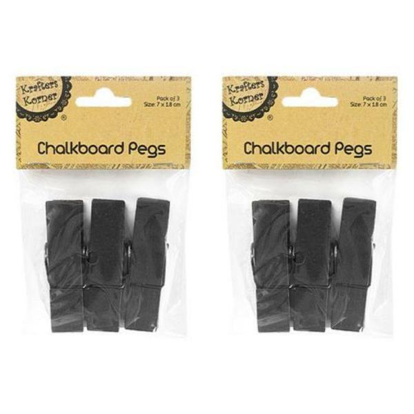 3 Pack Chalkboard Pegs – 7Cm X 1.8Cm  |   Diy Craft Arts & Craft Black