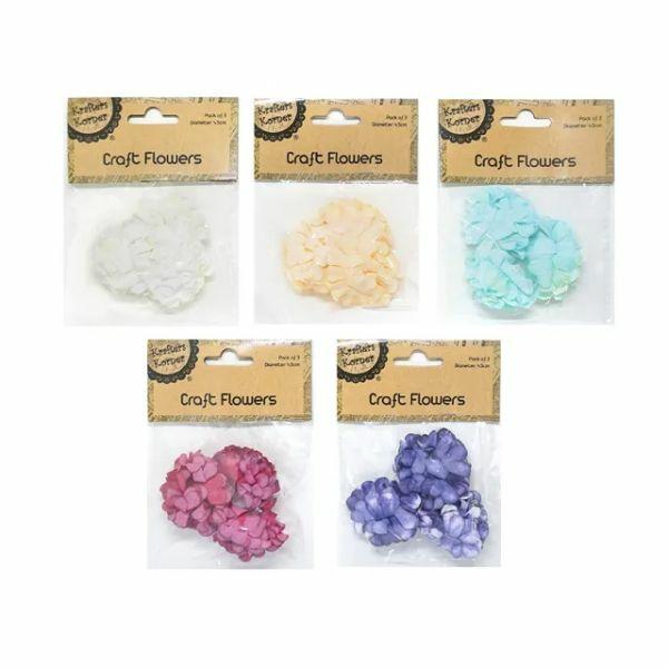 3 Pack Craft Flowers – 4.5Cm  |   Stickers & Decorations Arts & Craft Stickers & Decorations