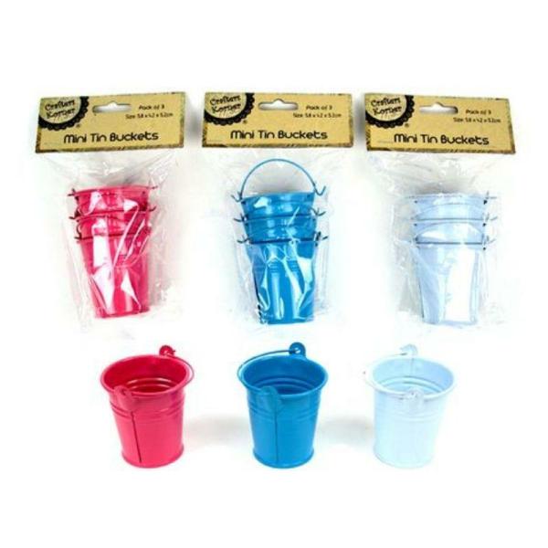 3 Pack Mini Tin Buckets – 5.8Cm X 4.2Cm X 5.2Cm  |   Diy Craft Arts & Craft Diy Craft