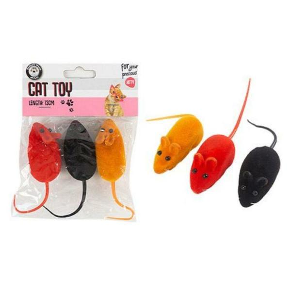 3 Pack Mouse Squeak Cat Toy – 13Cm  |   Pet Toys Pet Supplies Pet Toys