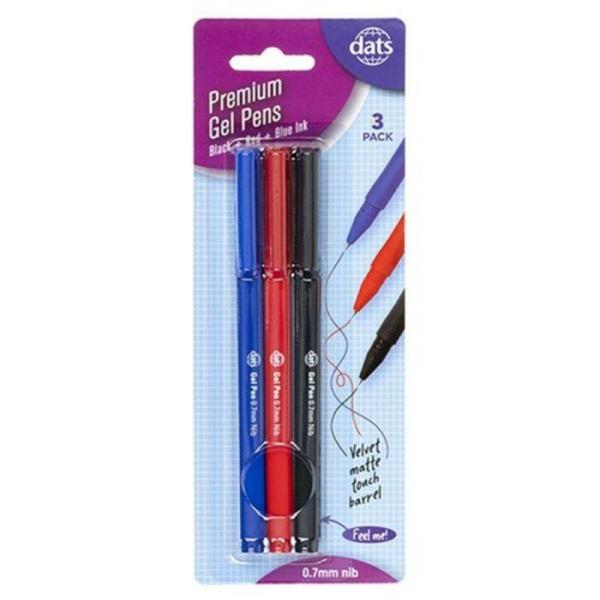 3 Pack Premium Mixed Gel Pens  |   Stationery Arts & Craft Assorted