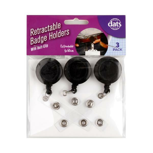 3 Pack Retractable Badge Holders  |   Stationery Arts & Craft Stationery