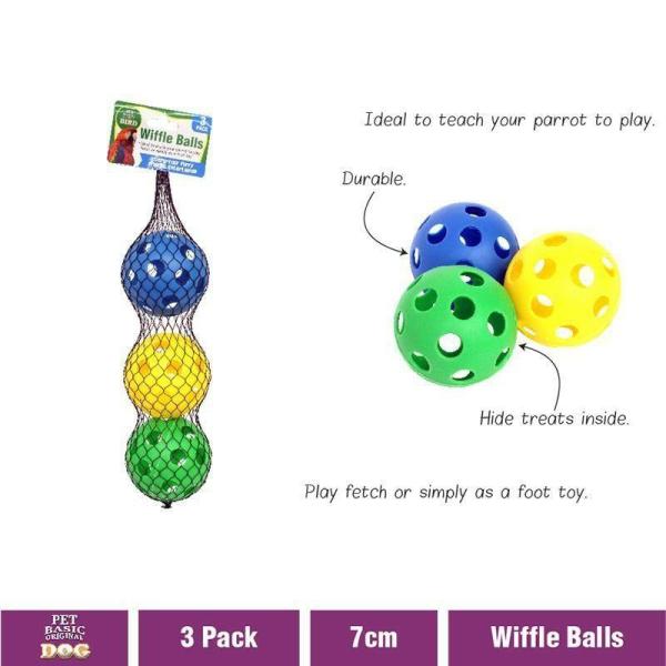 3 Pack Wiffle Balls – 7Cm  |   Pet Toys Pet Supplies Pet Toys