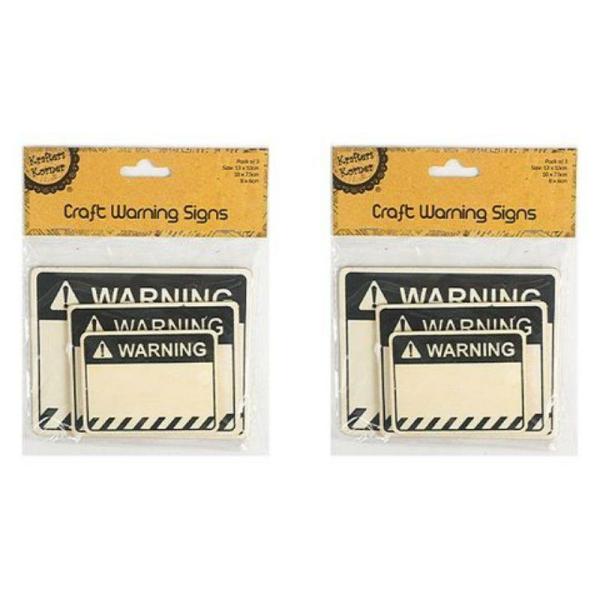 3 Pack Wooden Craft Warning Signs – 6Cm To 13Cm  |   Diy Craft Arts & Craft Brown