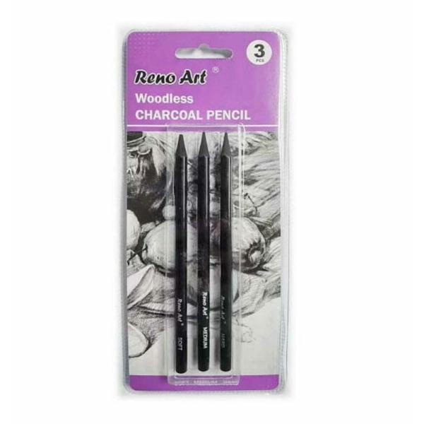 3 Pack Woodless Charcoal Pencils  |   Stationery Arts & Craft Stationery