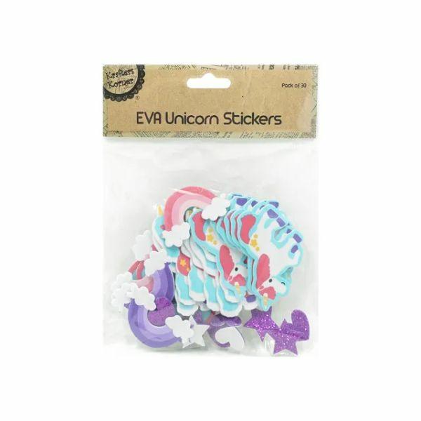 30 Pack Adhesive Rainbow Unicorn  |   Stationery Arts & Craft Stationery