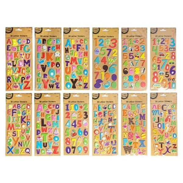 3D Letter Stickers – 30.5Cm X 12Cm  |   Stickers & Decorations Arts & Craft Assorted