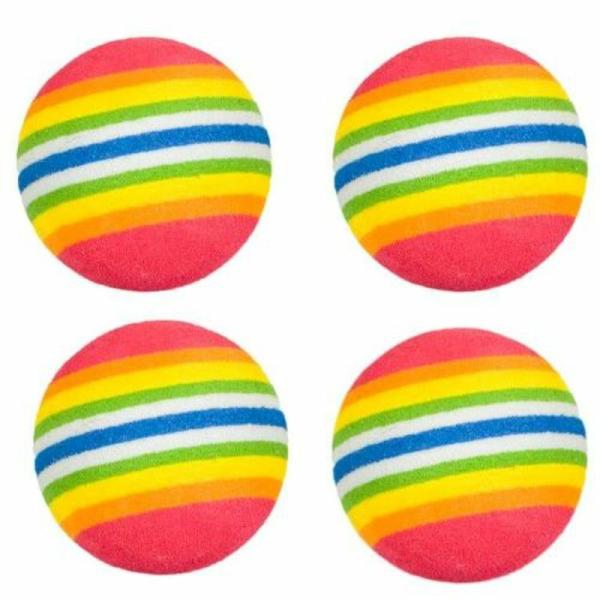 4 Pack Cat Rainbow Balls  |   Pet Toys Pet Supplies Pet Toys