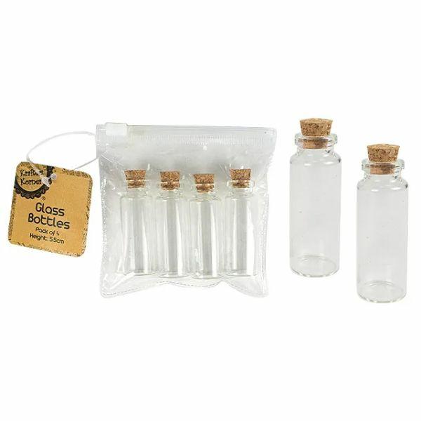 4 Pack Glass Bottles With Cork – 5.5Cm  |   Diy Craft Arts & Craft Diy Craft