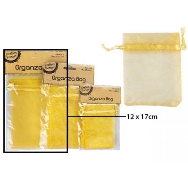 4 Pack Gold Organza Bag – 12Cm X 17Cm  |   Diy Craft Arts & Craft Diy Craft