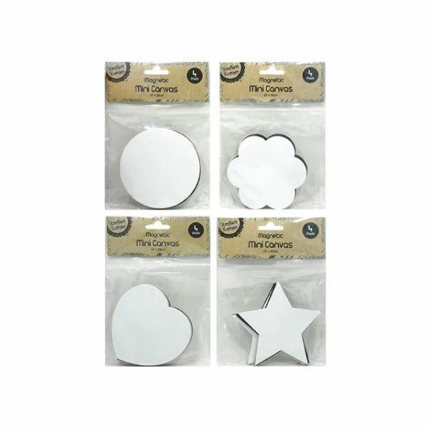 4 Pack Magnetic Mini Canvas – 10Cm X 10Cm  |   Stickers & Decorations Arts & Craft Stickers & Decorations