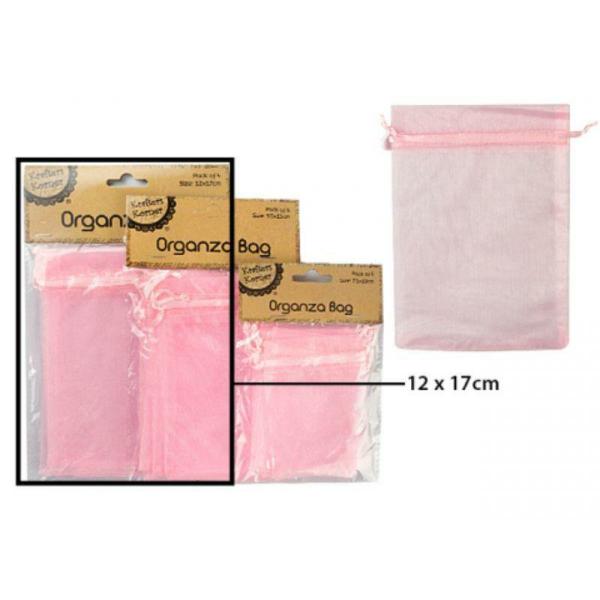 4 Pack Pink Organza Bag – 12Cm X 17Cm  |   Diy Craft Arts & Craft Diy Craft