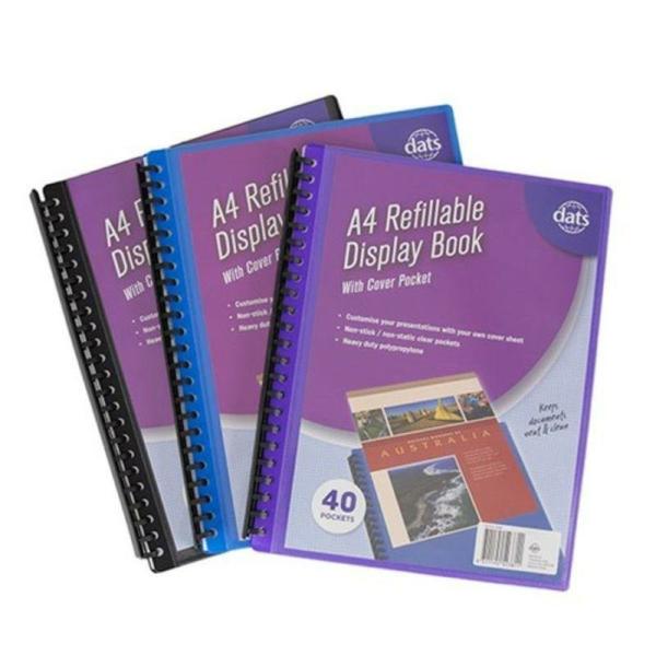 40 Pockets Refillable A4 Display Book  |   Exercise Books & Folders Arts & Craft Exercise Books & Folders