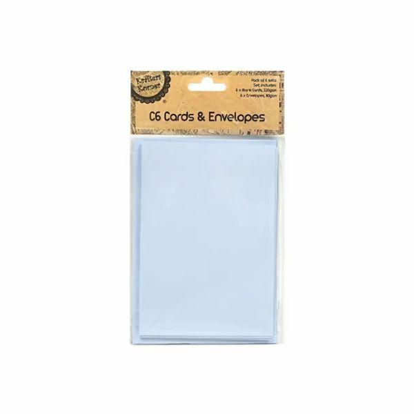 6 Pack Blue Cards & Envelopes – 16.3Cm  |   Diy Craft Arts & Craft Diy Craft