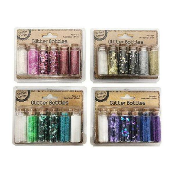 6 Pack Glitter Bottles – 2Cm X 5.4Cm  |   Diy Craft Arts & Craft Assorted