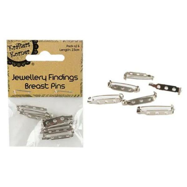 6 Pack Jewellery Breast Pins – 2.5Cm  |   Diy Craft Arts & Craft Diy Craft