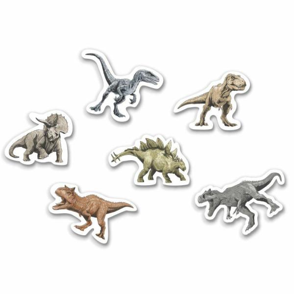 6 Pack Jurassic Into The Wild Shaped Erasers  |   Stationery Arts & Craft Multi