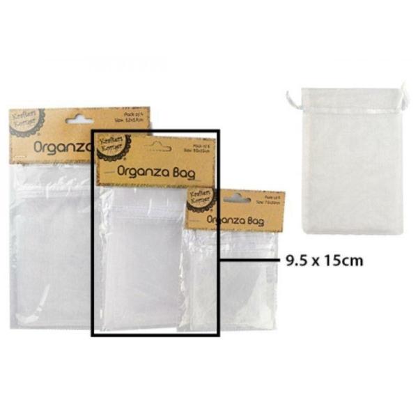 6 Pack White Organza Bag – 9.5Cm X 15Cm  |   Diy Craft Arts & Craft Diy Craft