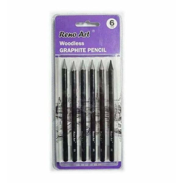 6 Pack Woodless Graphite Pencils  |   Stationery Arts & Craft Stationery