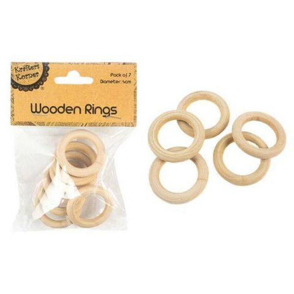 7 Pack Wooden Rings – 4Cm  |   Diy Craft Arts & Craft Diy Craft