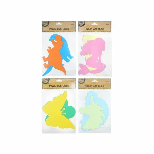 8 Pack Colourful Paper Cut Outs  |   Stationery Arts & Craft Stationery