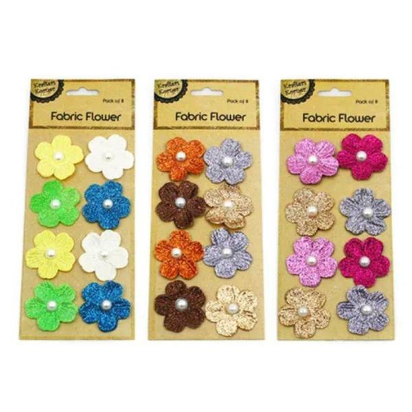 8 Pack Craft Metallic Paper Flowers – 5.3Cm  |   Stickers & Decorations Arts & Craft Assorted