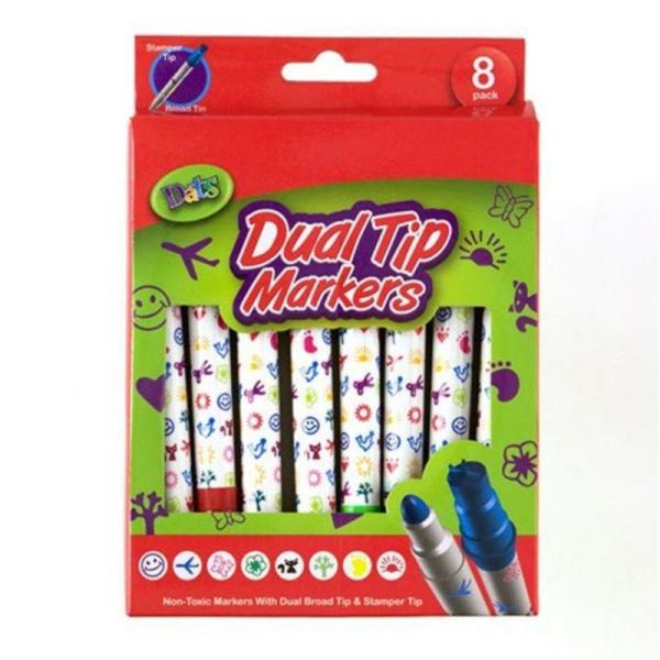 8 Pack Dual Tip Stamper Marker  |   Stationery Arts & Craft Multi