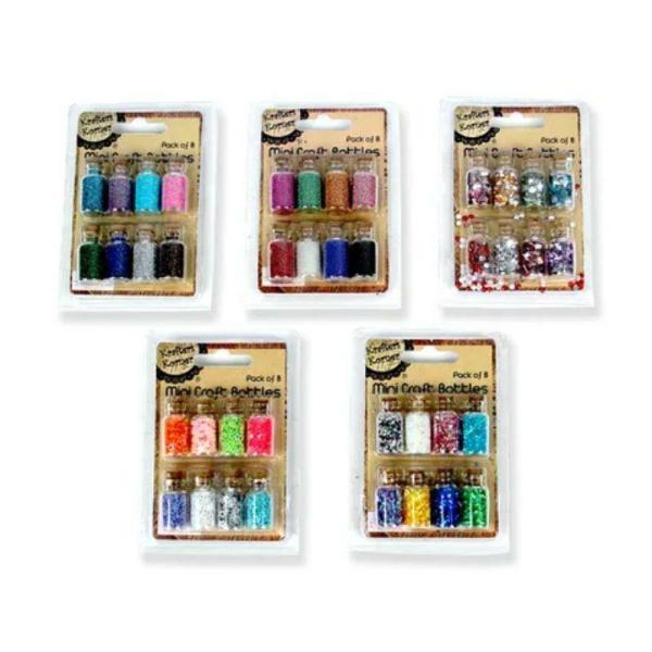 8 Pack Mini Sequin & Bead Bottles – 3Cm  |   Stickers & Decorations Arts & Craft Assorted