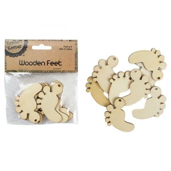 8 Pack Natural Wood Feet – 5Cm X 5.8Cm  |   Diy Craft Arts & Craft Brown